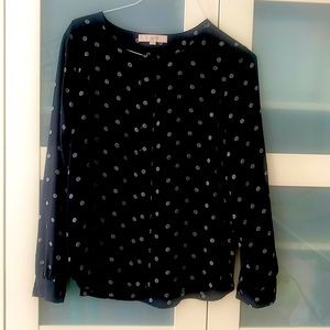 Black with White Dot Blouse